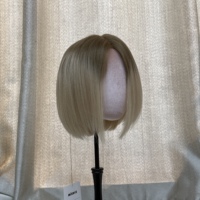 Peluca Suave y Sedosa, Sin Desprendimiento, Sin Enredos, Transpirable, con Base Mono, Estilo Europeo, Personalizada para Salón, de Alta Calidad, con Reflejos Rubio Hielo