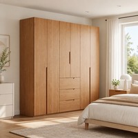 Système de dressing intelligent moderne en bois, armoire murale personnalisée, meuble de rangement en bois pour chambre à coucher, idéal pour hôtels (melamine)