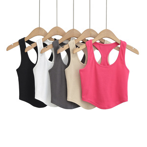 Design Hollow <strong>Racer</strong> <strong>Back</strong> <strong>Vest</strong> Ladies Sexy Tight Crop Top Tank Top - Product Image 2