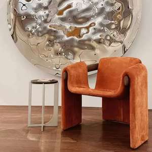 Chaise longue en cuir de salle à manger <span class=keywords><strong>vintage</strong></span> minimaliste scandinave Hotel Antique Wood Frame Lazy Accent French <span class=keywords><strong>Fauteuils</strong></span> - Product Image 5