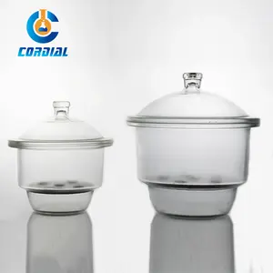 1351 CORDIAL Lab Glassware Clear Glass Desiccator with Porcelain Plate Transparent Vacuum Desiccator