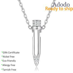 Pendentif en forme de balle en moissanite VVS D GRA 925, bijoux tendance, argent pur plaqué or, collier en forme de balle pour cadeaux romantiques - Product Image 1