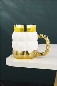 Tasses à café en porcelaine de luxe or et noir à prix compétitif, tasses à sublimation, mugs à café en céramique, tasses à thé avec couvercle - Product Image 2