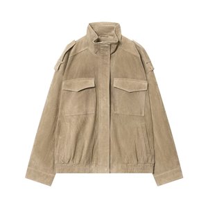 Veste en cuir suédé français pour femmes européennes et américaines Manteau d'automne et d'hiver - Product Image 1