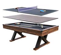 Table de billard multifonction 3-en-1 de 7 pieds, table de ping-pong et table de billard, en MDF, pour divertissement intérieur