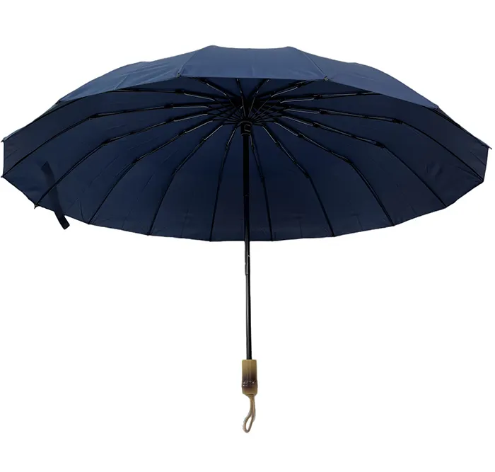 Nuovo modello 3 pieghe apribili manuali 16 costole ombrello pieghevole in fibra di vetro telaio da viaggio ombrello