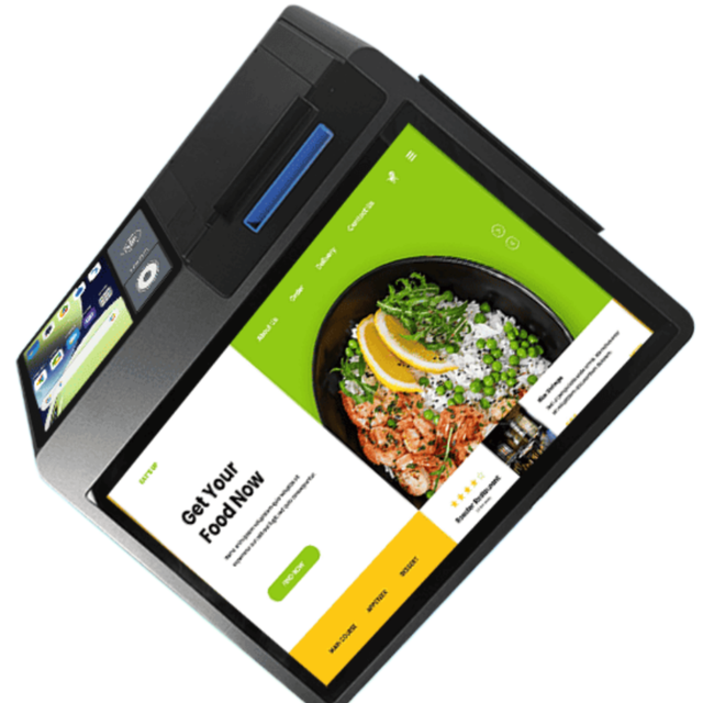 Android 13 10.1 Inch POS Tablet 3.95 Inch Customer Screen NFC Reader Bluetooth Mobile Credit Card Terminal for Restaurant