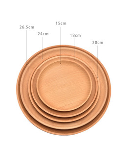 Ensemble <span class=keywords><strong>de</strong></span> Plats en Bois <span class=keywords><strong>de</strong></span> Hêtre avec Logo Personnalisé, Grands et Petits, Ronds, en Chêne, Plat <span class=keywords><strong>de</strong></span> Service pour Bureau, Noms, Plateau en Teck pour Sushi, Vaisselle, Assiettes en Bois pour Nourriture - Product Image 2