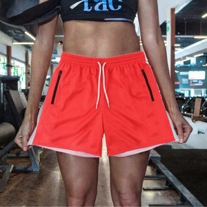 Men's <b>Mid</b> Double <b>Layer</b> Customized Breathable Cotton Sports Fitness Gym Shorts Solid Pattern High Street Style OEM Service - Product Image 3