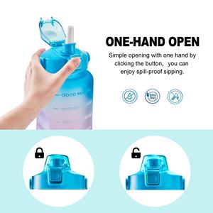 Bouteille d'eau en plastique de motivation avec dégradé de couleurs, 64 oz, avec marqueur de temps, fabriquée au Vietnam - Product Image 5