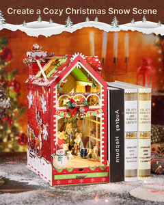Puzzle 3D en bois DIY, maison miniature à assembler, modèle de Noël, jouet éducatif, puzzle de coin de lecture lumineux de haute qualité pour enfants et adultes - Product Image 2