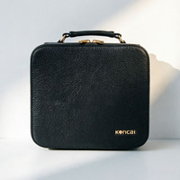 Sac de rangement pour maquillage personnalisé, grande capacité, multifonctionnel, en cuir PU grain litchi, minimaliste, luxueux, texturé