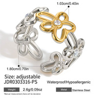 Bagues pour femmes Gaovo Niche Premium en zircon floral, résistantes au ternissement, en acier inoxydable et en titane, bijoux de mode