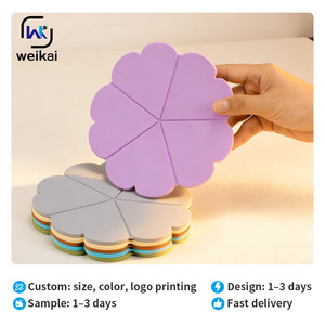 Posavasos Redondo de Silicona y Salvamanteles con Diseño de Trébol de 5 Hojas, Envío Rápido, Apto para Lavavajillas, Accesorios de Silicona para Bar y Cocina - Product Image 3