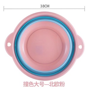 Lavabo pliant grand ménage étudiant dortoir bébé bassin portable compression voyage mignon rose bleu petit linge - Product Image 3