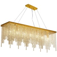 Nouveau post moderne salle à manger lustre rectangulaire cristal barre lumineuse lumière luxe salle à manger armoire à vin lumière