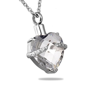 Pendentif urne funéraire unisexe en acier inoxydable vert olive plaqué argent en forme de cœur pour cendres d'animaux de compagnie - Product Image 4