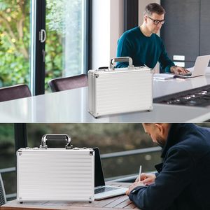 Boîte de rangement organisatrice - 14,2 x 9,4 x 4,5 pouces, boîtes de rangement portables moyennes avec serrures à double combinaison pour passeports - Product Image 4