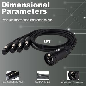 <strong>4</strong>-Channel 3-Pin XLR to Ethercon Cat6 Tails RJ45 <strong>Network</strong> Adapter DMX Extender for Professional Audio &amp; <strong>Computer</strong> <strong>Use</strong> - Product Image 3