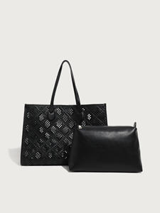 Sac fourre-tout en PU grande capacité pour femme, haute qualité, fermeture ouverte, style identique à celui des célébrités d'Internet, confortable à porter à l'épaule ou sous le bras - Product Image 5