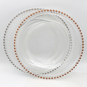 LANGXU Assiette ronde en verre à bulles en forme de perle, dorée et argentée, <span class=keywords><strong>support</strong></span> personnalisable - Product Image 5