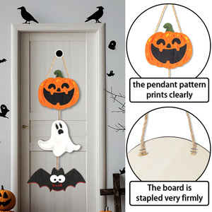 Panel Decorativo de Madera Personalizado para Halloween con Diseño de Araña y Fantasma, Ideal para Decoración de Patio, Hogar, Fiestas y Festividades - Product Image 2