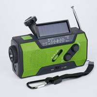 Radio Cuaca Darurat Portabel Tenaga Surya dan Engkol Tangan Grosir, 2000mAh USB Isi Ulang, Radio Peringatan Cuaca AM/FM NOAA