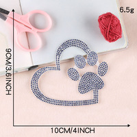 Autocollant décoratif adhésif ODM OEM en strass scintillants et cristaux, motif cœur évidé, logo, empreinte de griffe, pour voiture, bagages, vêtements, robes et sacs