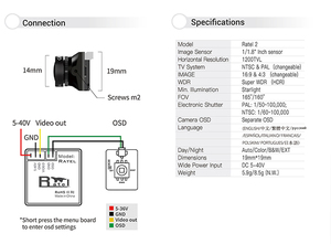 Caddx Ratel <span class=keywords><strong>2</strong></span> FPV 赛车无人机微型摄像头 165 FOV <span class=keywords><strong>2</strong></span>.1mm NTSC PAL 可切换 16:9 4:<span class=keywords><strong>3</strong></span> HDR 夜视无人机摄像头配件 - Product Image 4