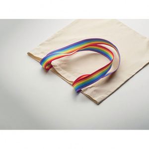 Sac fourre-tout en coton 180 g/m² personnalisé avec logo imprimé numériquement, couleurs mélangées, poignées arc-en-ciel, pour usage quotidien et rentrée scolaire - Product Image 2