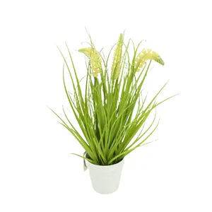 Hot Sale Indoor Decorative Artificial Plastic Nature Green Onion Grass Weeds Purple Lavender Onion Grass For Indoor Decoration