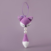 Poupée renard au crochet faite à la main, adorable jouet amigurumi en fil, décoration de maison sur le thème de la forêt, cadeau, vente en gros