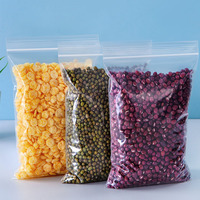 Sacs d'emballage en plastique PE transparents auto-scellants, fermeture éclair double face 6.4C, longueur de scellage 4-90cm, pour aliments et bijoux universels
