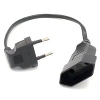Europea prise mâle à 90 degrés vers prise femelle câble d'extension d'alimentation pour ordinateur PC PDU 0.3m/0.6m/1.8m EU cordon coudé à 2 broches