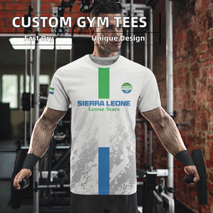Camisetas de Gimnasio Personalizadas ODM OEM para Hombre, Diseño Sierra Leona, Impresión Casual por Sublimación, 180 Gramos, Fabricante de Tela No Tejida - Product Image 2