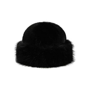 Chapeau bob d'hiver style coréen, décontracté et chaud, en fausse fourrure de vison, couleur unie, en tissu pelucheux - Product Image 4