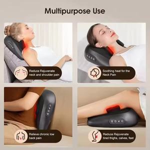 Oreiller de massage portable pour le cou et les épaules, avec vibration du muscle trapèze, pétrissage 6D, airbag chauffant, soulagement de la douleur, contrôle du temps, modèle JR-1 - Product Image 5