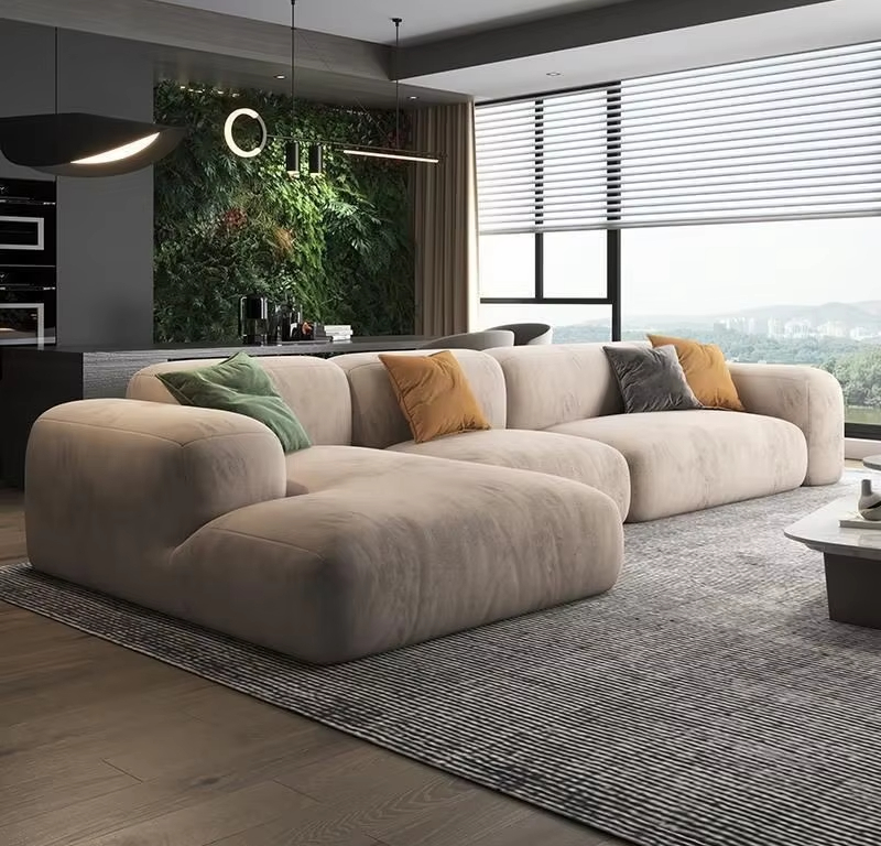 European Style Sofa Nordic Luxury Living Room Sofa Furniture Floor Velvet Modular Sectional Sofa Couch Set