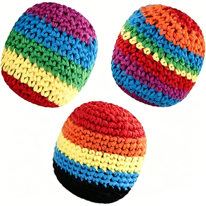 Pelotas de Ganchillo a Rayas Coloridas, Juguete de Tela Suave para Actividades Promocionales, Pelotas de Juego con Lindos Diseños - Product Image 6