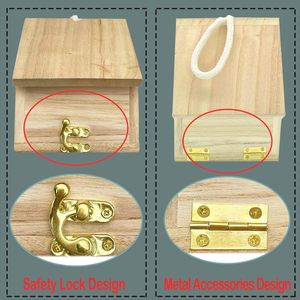 Nichoir en bois suspendu pour extérieur, jardin, patio, boîte à nids décorative, nichoir pour oiseaux - Product Image 3