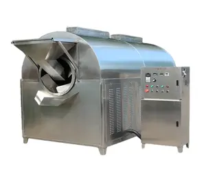 Mesin Panggang biji bunga matahari kacang otomatis, mesin Oven Roaster Drum kacang industri