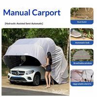 Structure de stationnement extérieure en membrane, abri de voiture rétractable automatique, abri de voiture épaissi, imperméable, protection UV, garage de villa