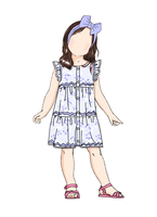 Nouvelle mode de robe d'été à manches courtes et durable imprimée de fleurs personnalisées robe et bandeau pour tout-petits pour bébé fille