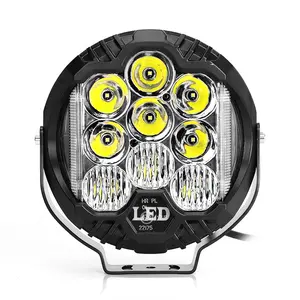 Автомобильный светильник белый желтый DRL Рабочая лампа светодиодные прожекторы 90 Вт 9 светодиодов 5 дюймов для внедорожника 4x4 УАЗ 12 В 24 В постоянного тока 12 В/24 В Универсальный IP68