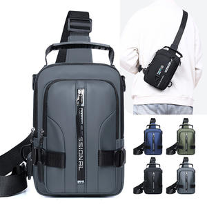 Bolso de Pecho Moderno para Hombre, Gran Capacidad, Ligero, Bandolera para Uso Diario, Color Sólido Gris, Negro, Verde, Azul, Primavera 2025 - Product Image 1