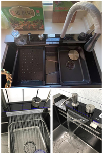 Évier de cuisine double en acier inoxydable de qualité supérieure, fait main - Product Image 5