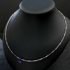 Collar de plata 925 con colgante de zafiro en forma de pera, cadena minimalista para clavícula. - Product Image 3