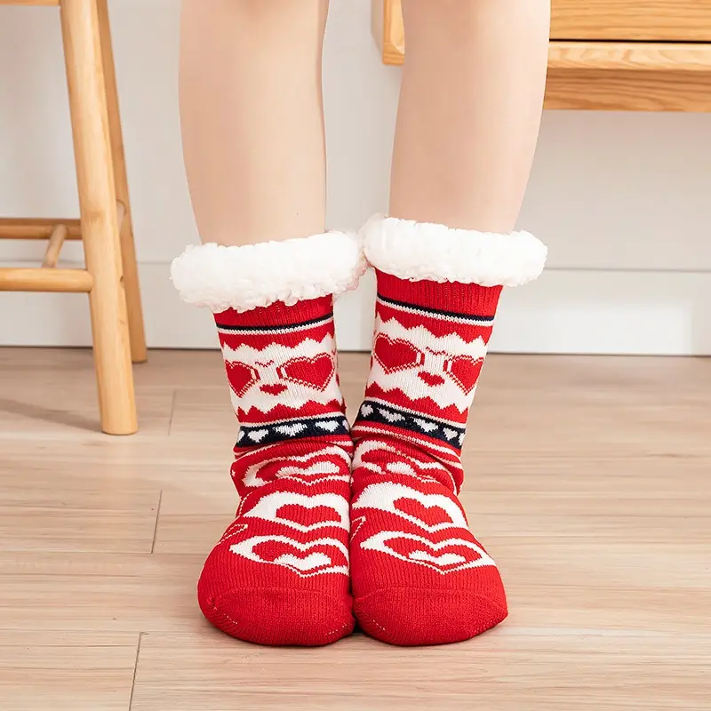 Kaus kaki hangat untuk wanita, Kaos Kaki dalam ruangan tempat tidur Sofa lantai bulu halus tebal lembut hangat untuk musim dingin