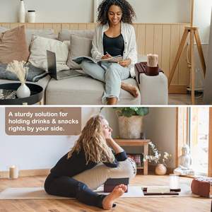 Plateau de canapé pliable en noyer personnalisé 3-en-1 avec porte-gobelet rotatif à 360° et rangement pour sac et bijoux – Conception durable - Product Image 3