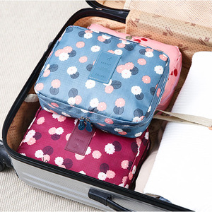 Korean style travel <b>storage</b> bag for women, large capacity, simple cosmetic bag with print, <b>toiletry</b> bag. - Product Image 1